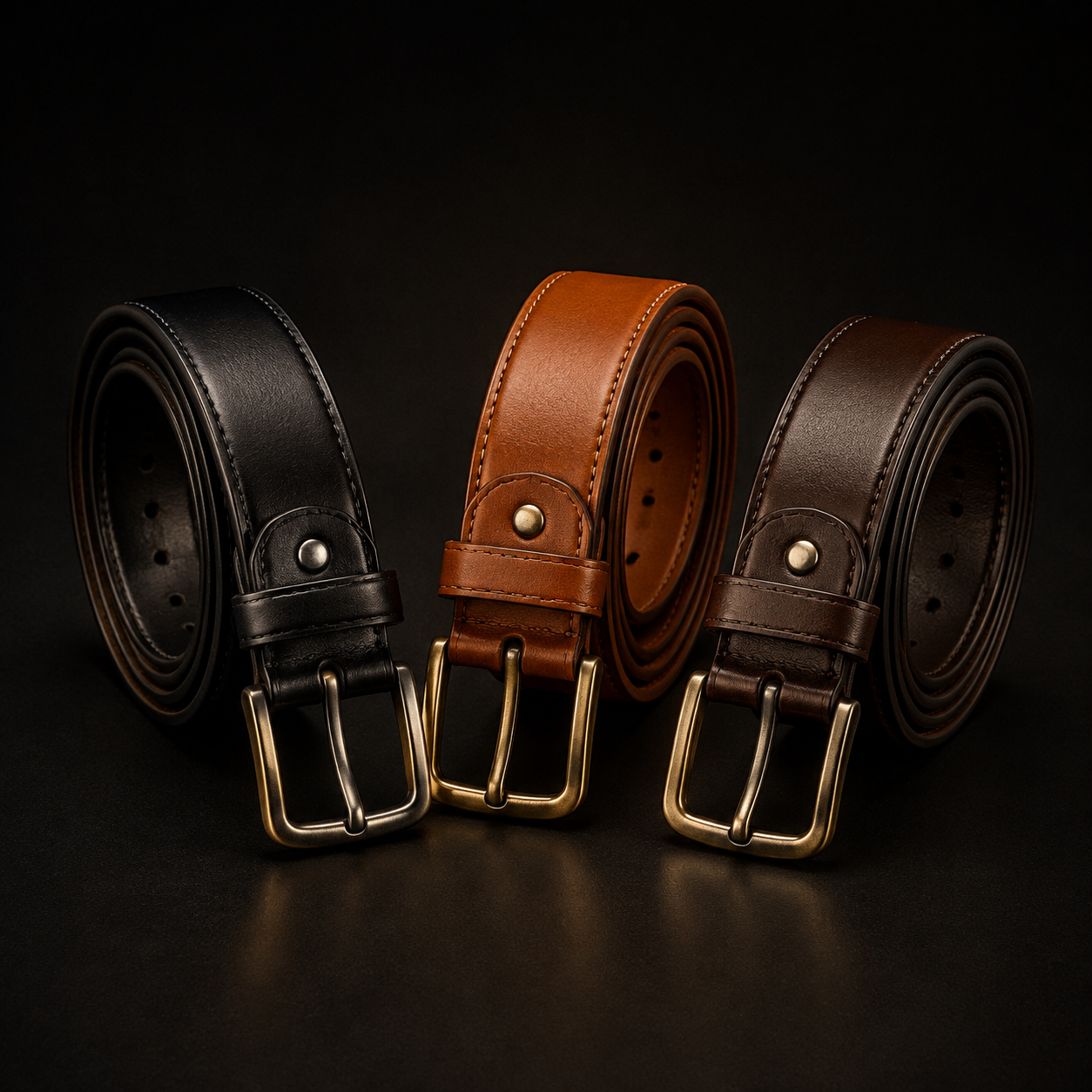 Men's leather belts