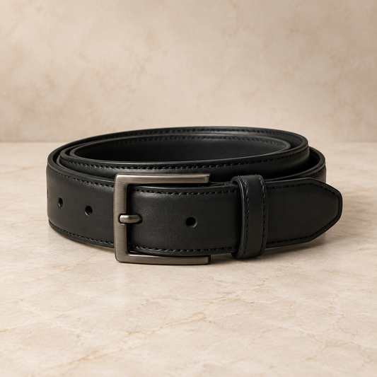 Black Gunmetal Dress Belt