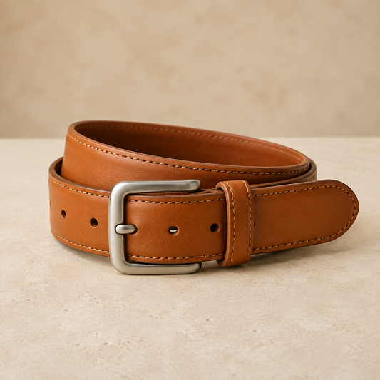 Tan Roller Buckle Belt