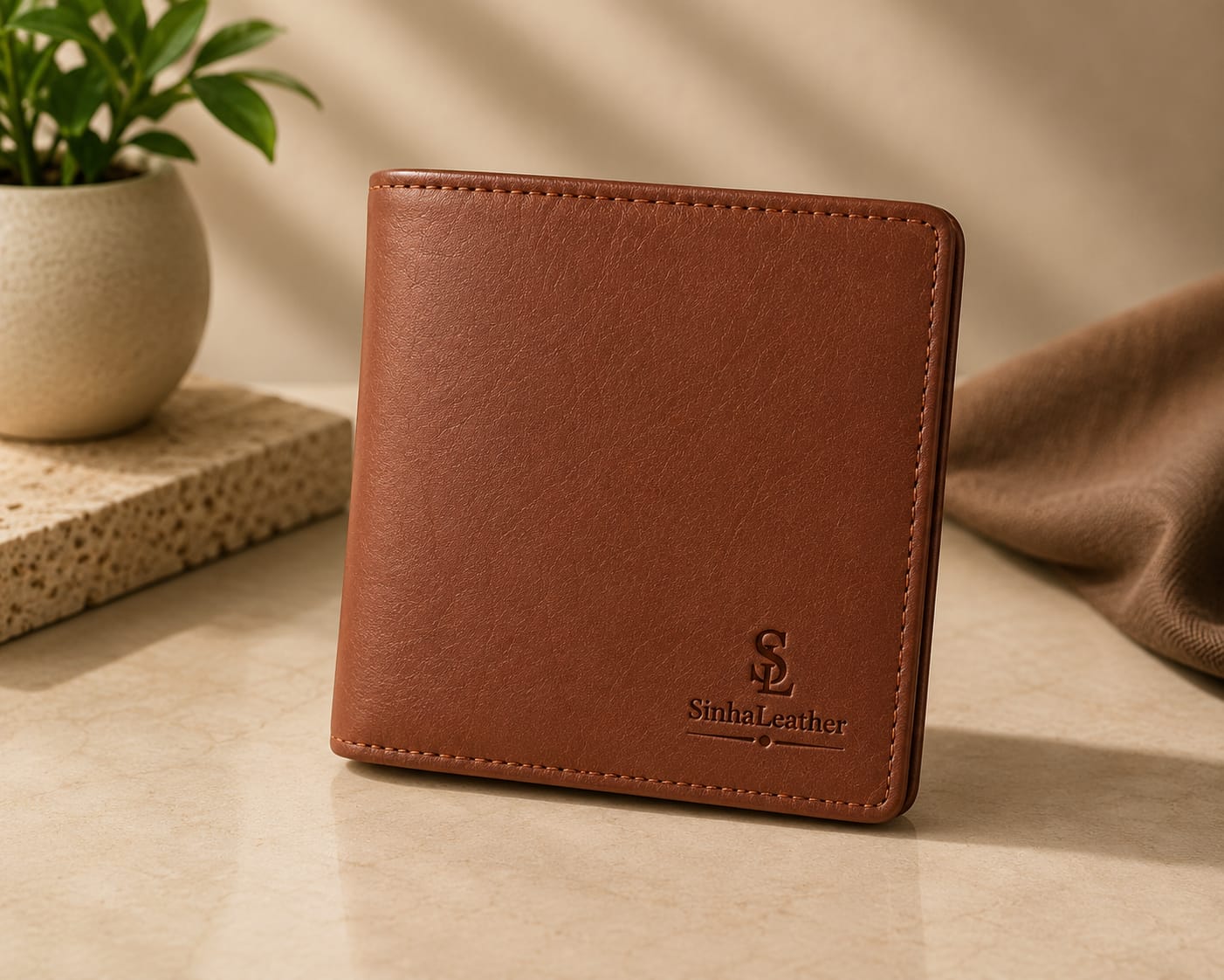Cognac Vertical Wallet view 2