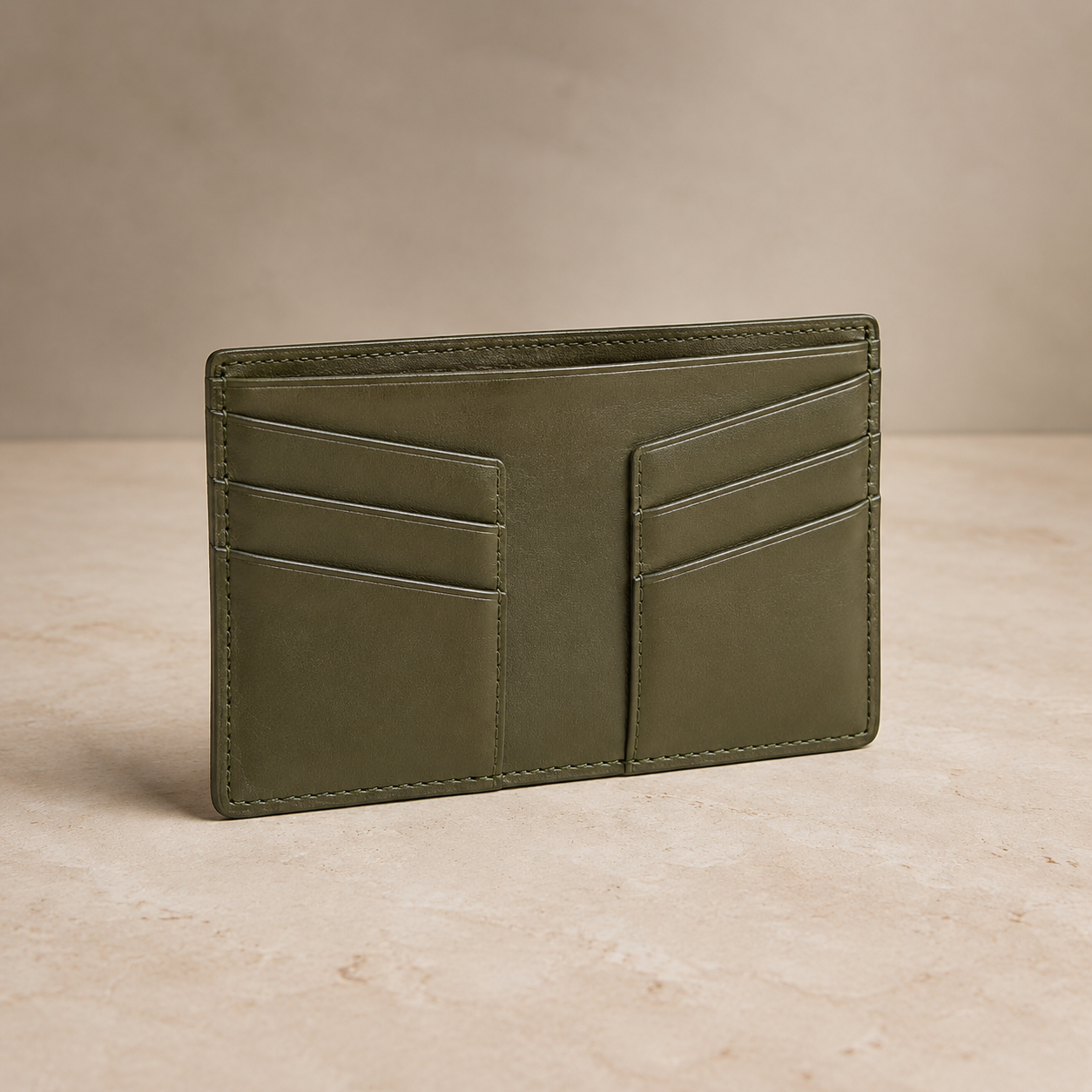 Olive Minimal Card Holder view 1
