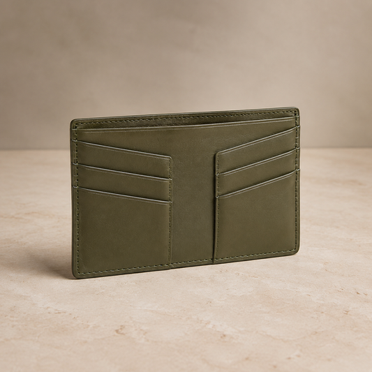 Olive Minimal Card Holder view 1